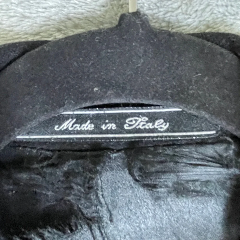 Manif. Tess. Risaliti Overcoat Mens 50 R Black Good Pure Cashmere Made In Italy